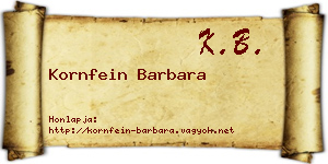 Kornfein Barbara névjegykártya